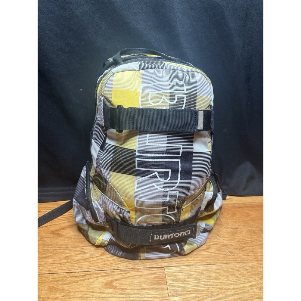 Burton Backpack Plaid Black Multicolor 18x15x7 Snowboard Skateboard School